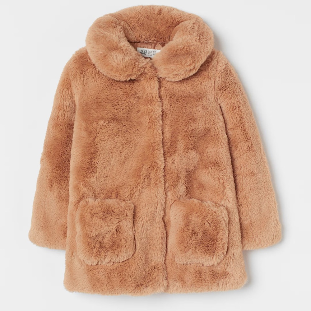 H&M Kids Fluffy Faux Fur Jacket with collar
